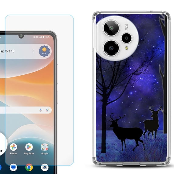 Phone Case for ATT Motivate Pro 2, with Screen Protector, by OneToughShield - Midnight Forest