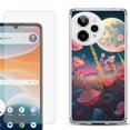 thumbnail image 1 of Phone Case for ATT Motivate Pro 2, with Screen Protector, by OneToughShield - Moon Poppies, 1 of 5