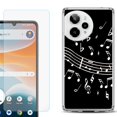 thumbnail image 1 of Phone Case for ATT Motivate Pro 2, with Screen Protector, by OneToughShield - Music Notes / Black, 1 of 5