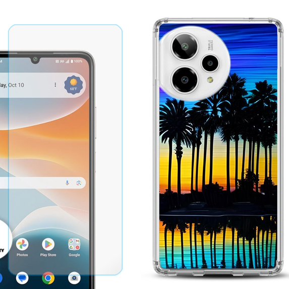 Phone Case for ATT Motivate Pro 2, with Screen Protector, by OneToughShield - Palmtree
