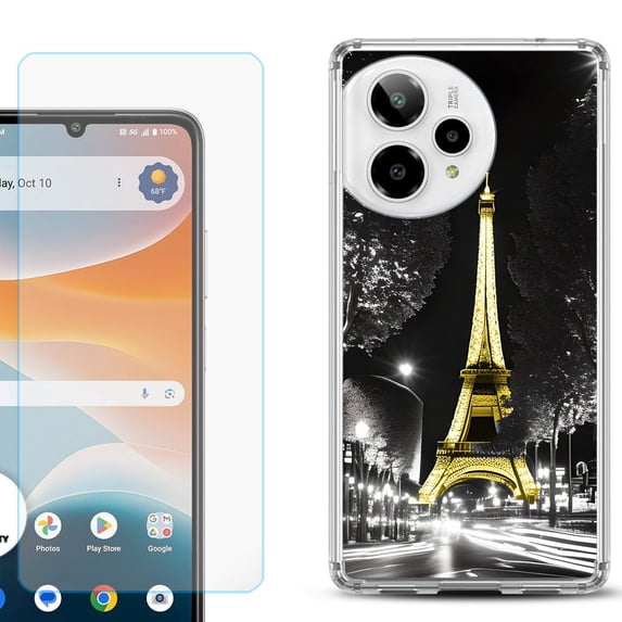 Phone Case for ATT Motivate Pro 2, with Screen Protector, by OneToughShield - Paris Night