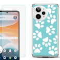 thumbnail image 1 of Phone Case for ATT Motivate Pro 2, with Screen Protector, by OneToughShield - Pet Paw / Teal, 1 of 5