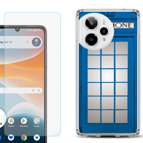 Phone Case for ATT Motivate Pro 2, with Screen Protector, by OneToughShield - Phone Booth Blue