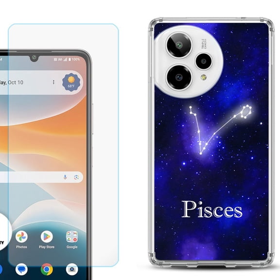 Phone Case for ATT Motivate Pro 2, with Screen Protector, by OneToughShield - Pisces