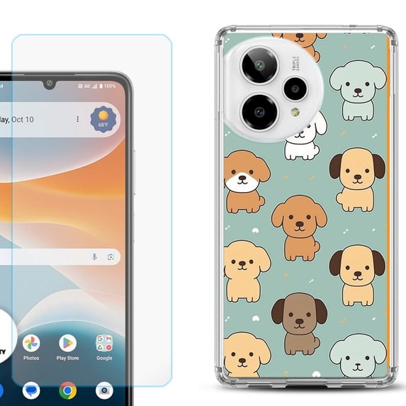 Phone Case for ATT Motivate Pro 2, with Screen Protector, by OneToughShield - Puppies