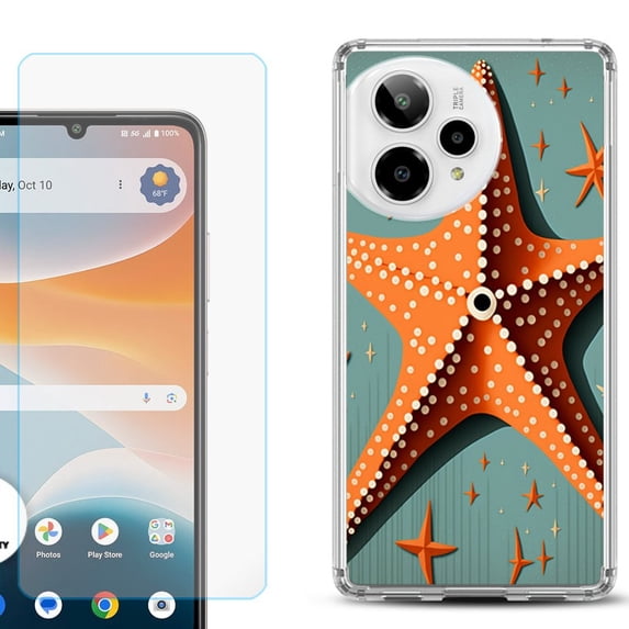 Phone Case for ATT Motivate Pro 2, with Screen Protector, by OneToughShield - Sea Star