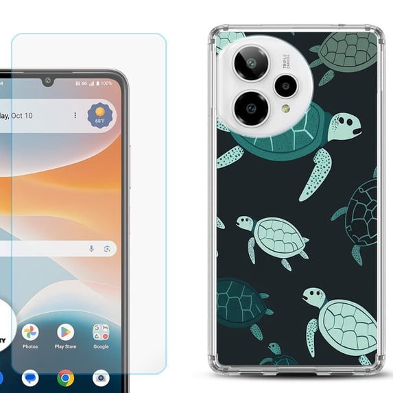 Phone Case for ATT Motivate Pro 2, with Screen Protector, by OneToughShield - Sea Turtle Mix