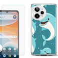 thumbnail image 1 of Phone Case for ATT Motivate Pro 2, with Screen Protector, by OneToughShield - Smiling Dolphin, 1 of 5