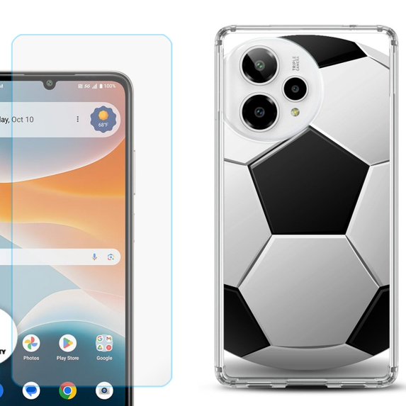 Phone Case for ATT Motivate Pro 2, with Screen Protector, by OneToughShield - Soccer