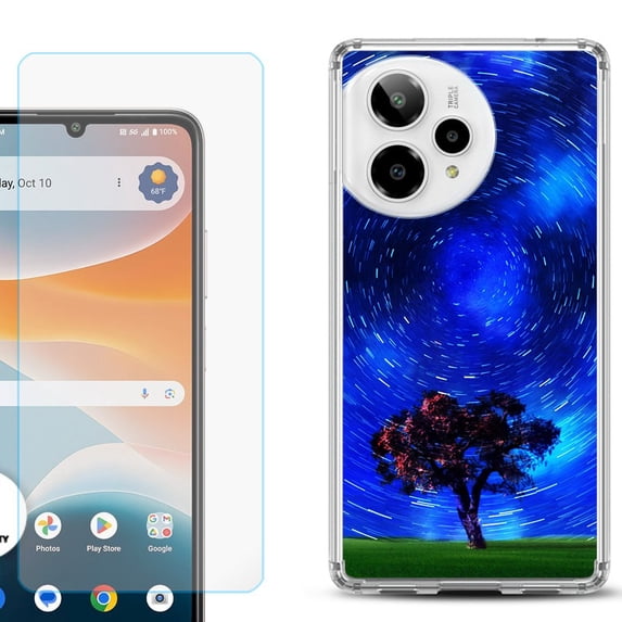 Phone Case for ATT Motivate Pro 2, with Screen Protector, by OneToughShield - Star Trails Tree