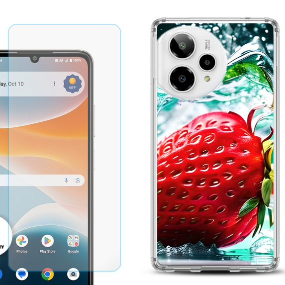 Phone Case for ATT Motivate Pro 2, with Screen Protector, by OneToughShield - Strawberry