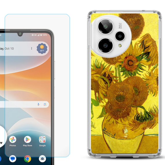 Phone Case for ATT Motivate Pro 2, with Screen Protector, by OneToughShield - Sunflower