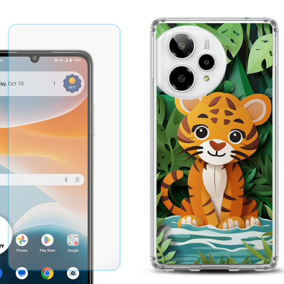Phone Case for ATT Motivate Pro 2, with Screen Protector, by OneToughShield - Tiger Craft