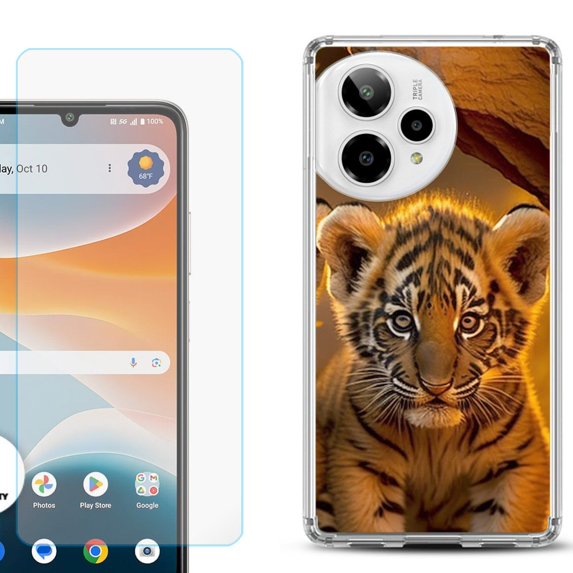 Phone Case for ATT Motivate Pro 2, with Screen Protector, by OneToughShield - Tiger Cub