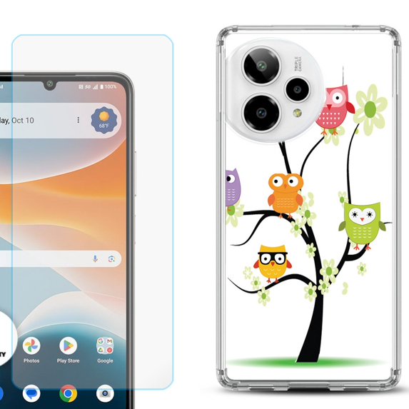 Phone Case for ATT Motivate Pro 2, with Screen Protector, by OneToughShield - Tree Owl