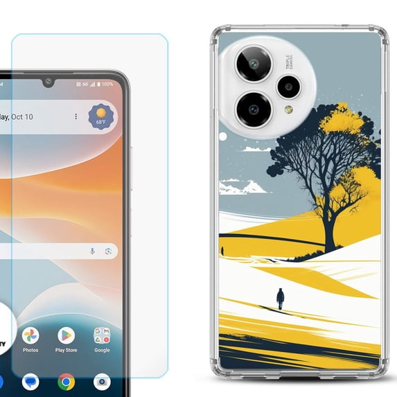 Phone Case for ATT Motivate Pro 2, with Screen Protector, by OneToughShield - Tree on Hill