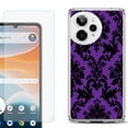 thumbnail image 1 of Phone Case for ATT Motivate Pro 2, with Screen Protector, by OneToughShield - Victorian Purple/Black, 1 of 5
