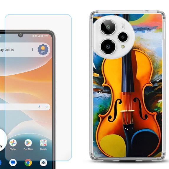 Phone Case for ATT Motivate Pro 2, with Screen Protector, by OneToughShield - Violin