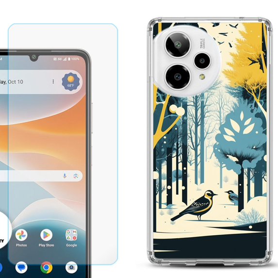 Phone Case for ATT Motivate Pro 2, with Screen Protector, by OneToughShield - Winter Birds