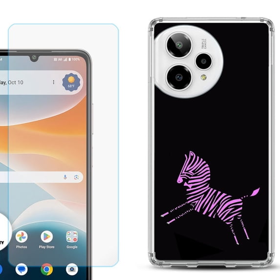 Phone Case for ATT Motivate Pro 2, with Screen Protector, by OneToughShield - Zebra Running