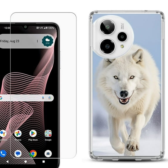 Phone Case for ATT Verge 2 5G, with Screen Protector, by OneToughShield - Arctic Wolf