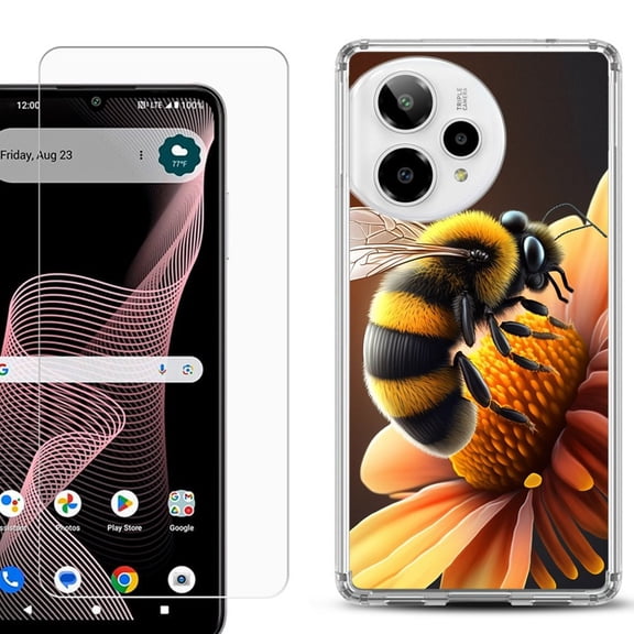 Phone Case for ATT Verge 2 5G, with Screen Protector, by OneToughShield - Bee