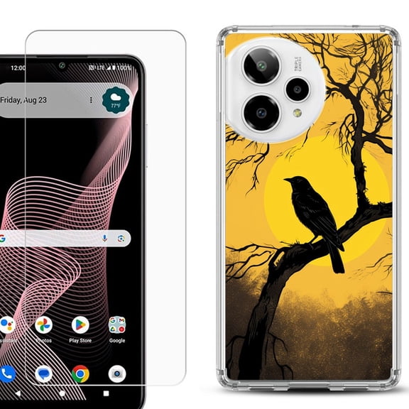 Phone Case for ATT Verge 2 5G, with Screen Protector, by OneToughShield - Bird Sunset