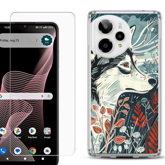 Phone Case for ATT Verge 2 5G, with Screen Protector, by OneToughShield - Calm Husky