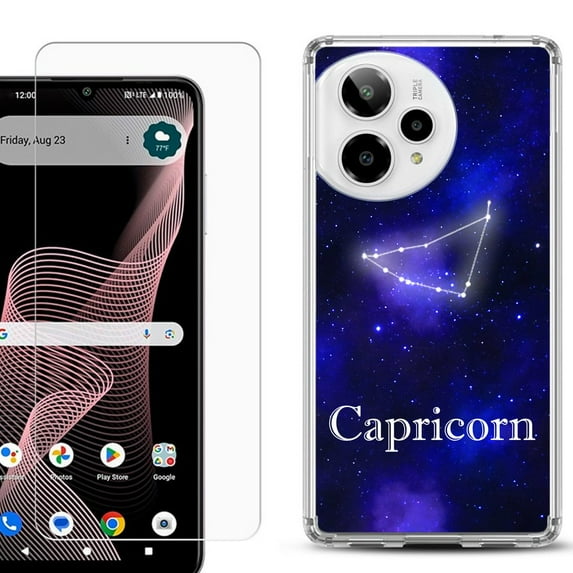 Phone Case for ATT Verge 2 5G, with Screen Protector, by OneToughShield - Capricorn