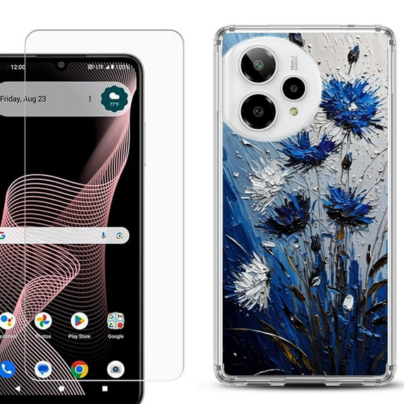 Phone Case for ATT Verge 2 5G, with Screen Protector, by OneToughShield - Cornflower