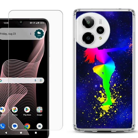 Phone Case for ATT Verge 2 5G, with Screen Protector, by OneToughShield - Cosmos Dance