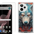 thumbnail image 1 of Phone Case for ATT Verge 2 5G, with Screen Protector, by OneToughShield - Cyberpunk Wolf, 1 of 5