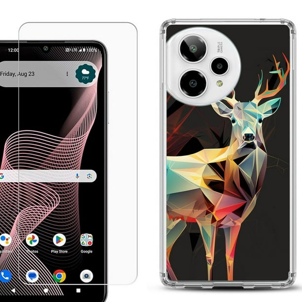 Phone Case for ATT Verge 2 5G, with Screen Protector, by OneToughShield -  Geometric Deer - Walmart Business Supplies