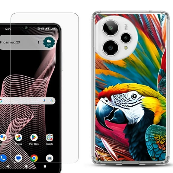 Phone Case for ATT Verge 2 5G, with Screen Protector, by OneToughShield - Macaw