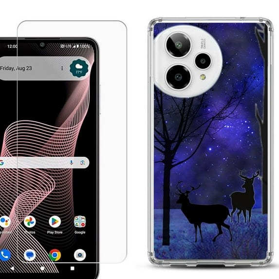 Phone Case for ATT Verge 2 5G, with Screen Protector, by OneToughShield - Midnight Forest