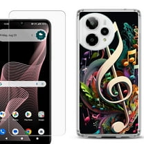 Phone Case for ATT Verge 2 5G, with Screen Protector, by OneToughShield - Music Notes Colorful
