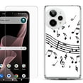 thumbnail image 1 of Phone Case for ATT Verge 2 5G, with Screen Protector, by OneToughShield - Music Notes / White, 1 of 5