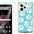 thumbnail image 1 of Phone Case for ATT Verge 2 5G, with Screen Protector, by OneToughShield - Pet Paw / Teal, 1 of 5