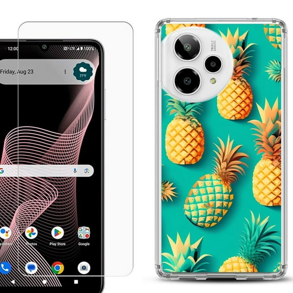 Phone Case for ATT Verge 2 5G, with Screen Protector, by OneToughShield - Pineapple