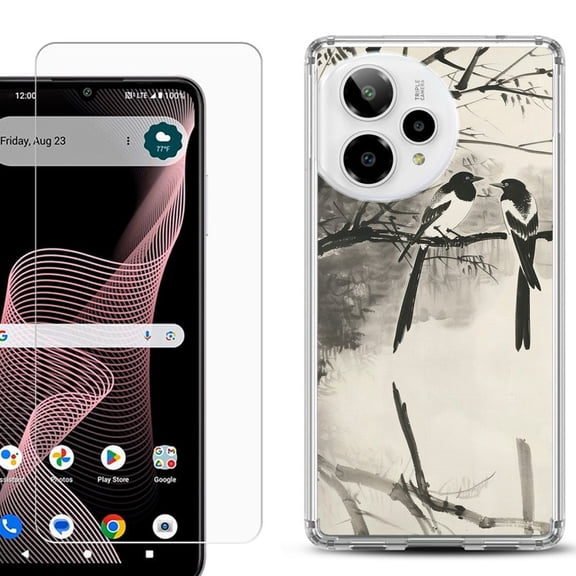 Phone Case for ATT Verge 2 5G, with Screen Protector, by OneToughShield - Springtime Birds
