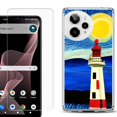 thumbnail image 1 of Phone Case for ATT Verge 2 5G, with Screen Protector, by OneToughShield - Starry Night Lighthouse, 1 of 5
