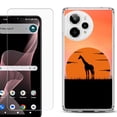 thumbnail image 1 of Phone Case for ATT Verge 2 5G, with Screen Protector, by OneToughShield - Sunset Giraffe, 1 of 5