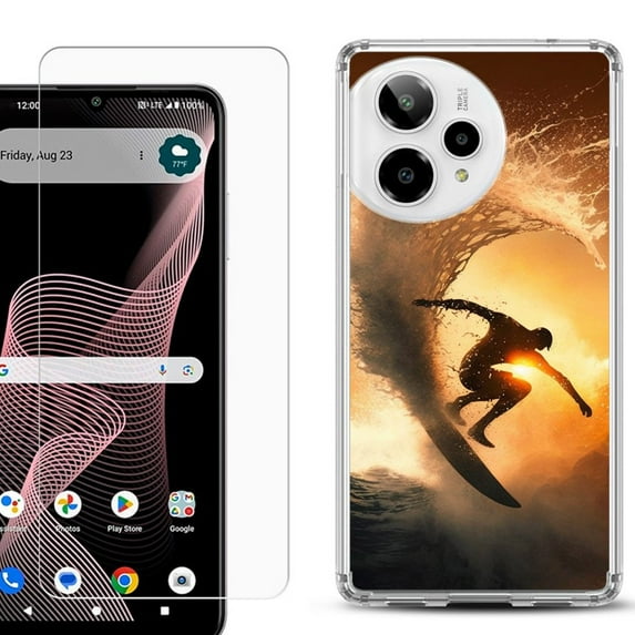 Phone Case for ATT Verge 2 5G, with Screen Protector, by OneToughShield - Surfing