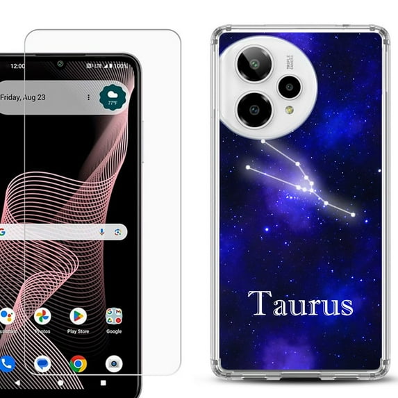 Phone Case for ATT Verge 2 5G, with Screen Protector, by OneToughShield - Taurus