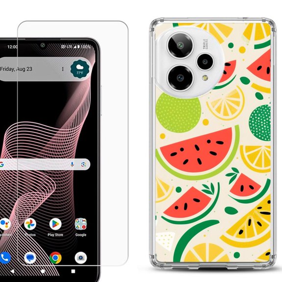 Phone Case for ATT Verge 2 5G, with Screen Protector, by OneToughShield - Watermelon Mix