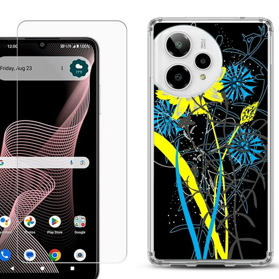 Phone Case for ATT Verge 2 5G, with Screen Protector, by OneToughShield - Wild Flowers