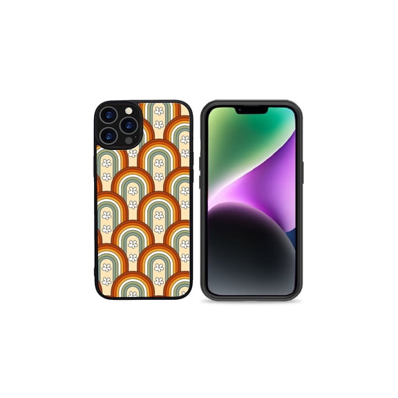 Phone Case for Apple iPhone 14 / iPhone 13 (6.1") Hybrid Print Design Vintage Pattern Fashion Rubber Hard PC TPU Shockproof Frame Cover [ RETRO 01 ]