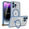 thumbnail image 1 of Phone Case for Apple iPhone 15 (6.1") Invisible Stand Circle Ring Kickstand Clear Hybrid Slim TPU Shockproof [Compatible with MagSafe] Cover [Blue], 1 of 8