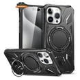thumbnail image 1 of Phone Case for Apple iPhone 15 (6.1") Tough Shockproof Hybrid with Magnetic Ring Stand Compatible with MagSafe TPU + PC Protective Cover [Black], 1 of 9
