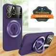 thumbnail image 1 of Phone Case for Apple iPhone 15 Pro Max (6.7") Magnetic Ring Stand Circle Hybrid with Lens Protector Glass [Compatible with MagSafe] Cover [Purple], 1 of 2